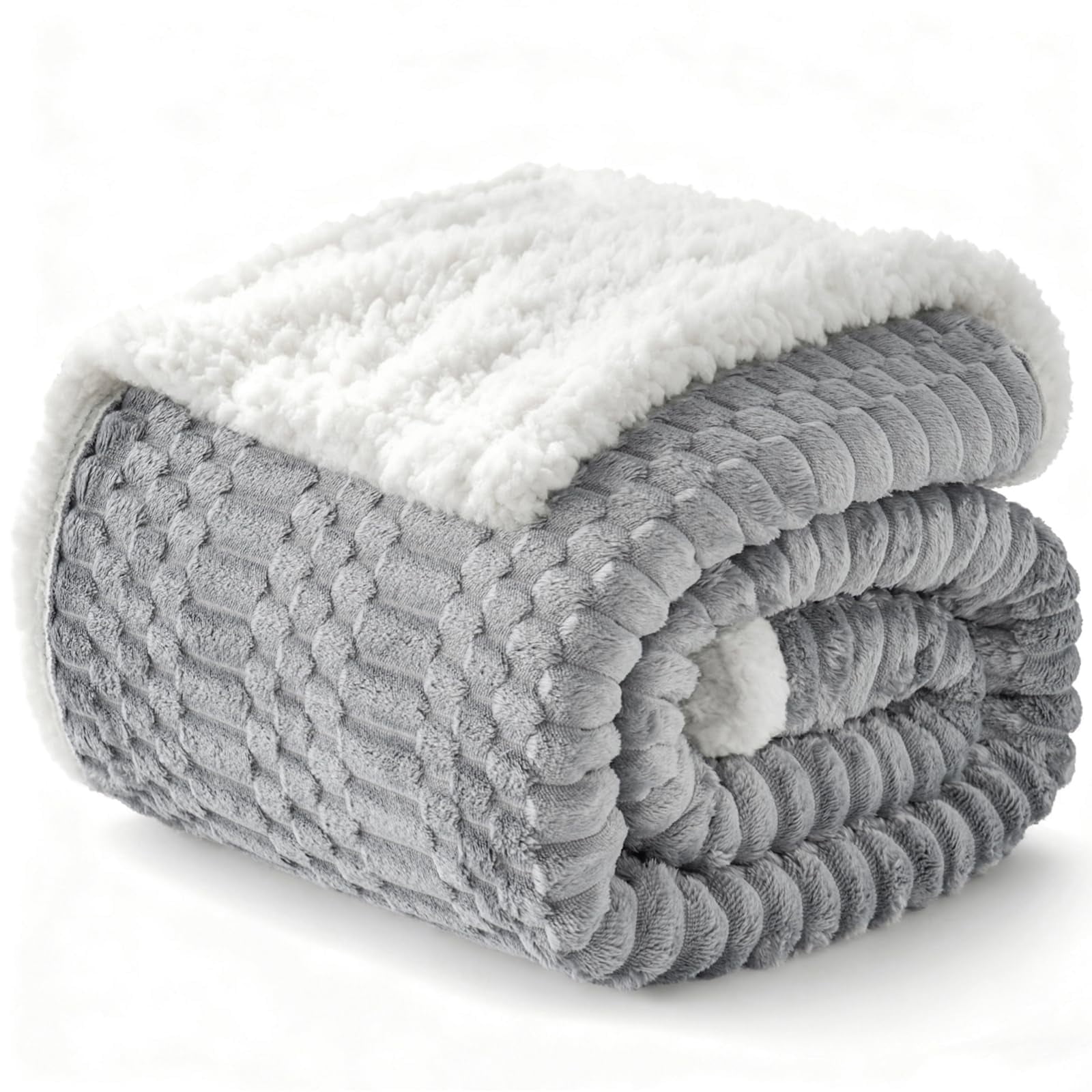 Grace Life - Manta Polar Sherpa Gracelife, 150 X 200 Cm, Gris Claro