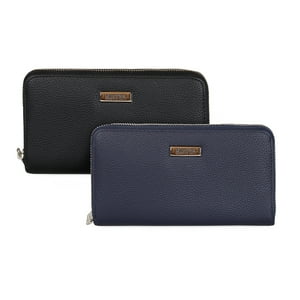 Kenneth Cole - Pack 2 Billeteras De Mujer Calixta Negro Y Azul
