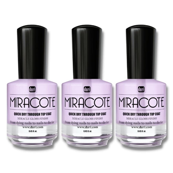 Esmalte de uñas Top Coat duri Miracote Quick-Dry High Gloss x3