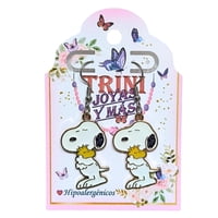 Trini Joyas Y Mas - Aros De Snoopy Con Woodstock, Ganchos De Acero