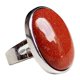 thumbnail image 1 of Anillo de dedo de la boda de piedras preciosas naturales de cristal ovalado anillo ajustable rojo oscuro, 1 of 3