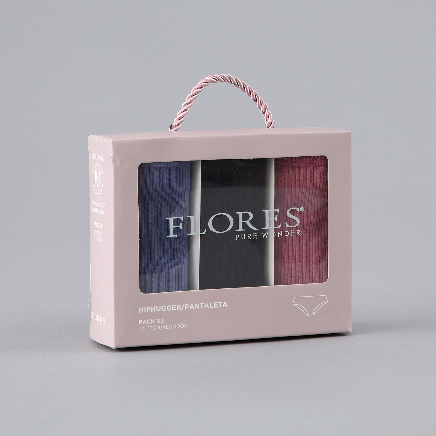 Pack 3X Pantaleta Algodon Rib Flores Mujer 25577-2