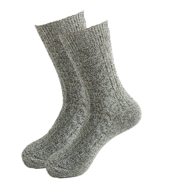 Calcetines de doble aguja con giro para hombre, de línea paralela, extra grandes, forrados, gruesos y cálidos, de lana de conejo, de tubo medio, informales