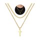 thumbnail image 1 of Collar Yooblue cadena cruz bañada en oro de 14K – 51 cm, 1 of 9