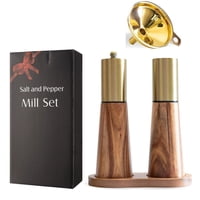 Xusx111 - Conjunto De Molino De Sal Y Pimienta De Oro,Molino De Sal Y Pimienta Manual De Acero Inoxidable,Espesor Ajustable,Adecuado Para Cocina,Barbacoa,Picnic,2 Paquetes