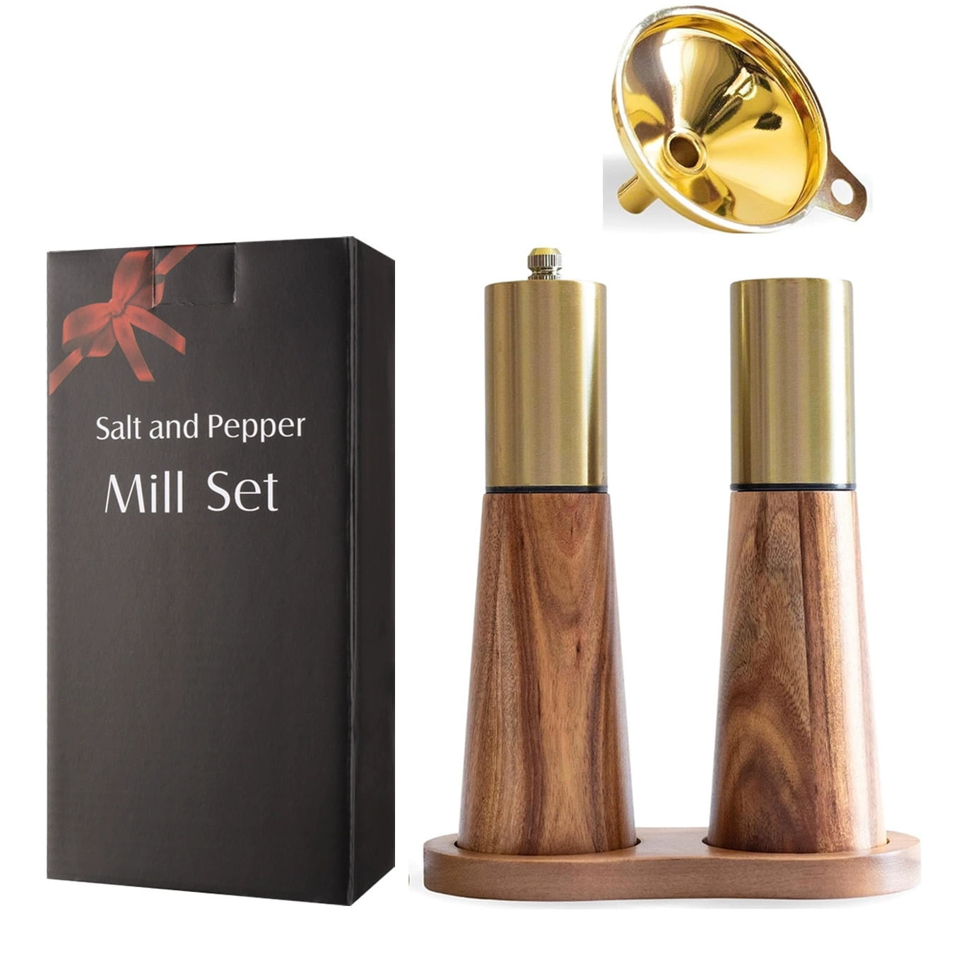 Xusx111 - Conjunto De Molino De Sal Y Pimienta De Oro,molino De Sal Y Pimienta Manual De Acero Inoxidable,espesor Ajustable,adecuado Para Cocina,barbacoa,picnic,2 Paquetes