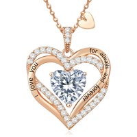 Heshpaws - Collar Love Pendant Con Piedra De Nacimiento Para Mujer