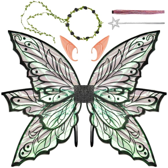 Set de disfraces Fairy Wings VersaCharm, 86 x 64 cm, color negro, tamaño grande