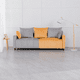 thumbnail image 3 of Velvet Modern 2-Seater Sofa, Light Grey & Yellow Two-Tone Sectional Couch with Contemporary Design, 82" Living Room Furniture, Easy Assembly , An Elegant Choice for Home Decoration, 3 of 3