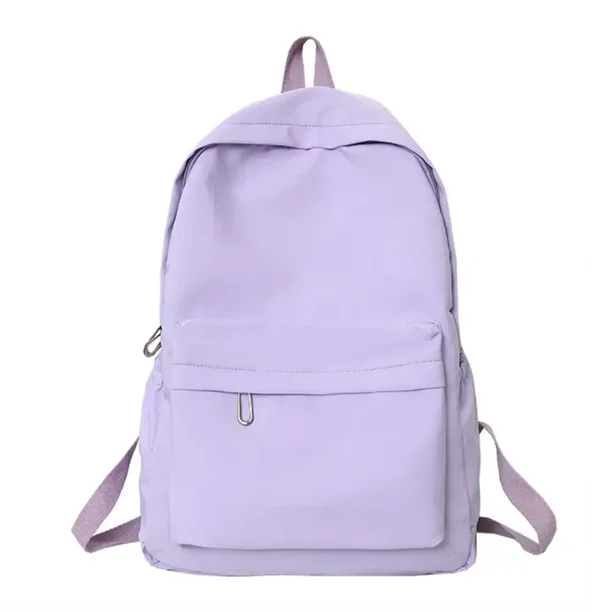 Fashion Zipper Solid Color Waterproof Backpack Students Casual Large Capacity Schoolbag Girl School Books Stationery Bags