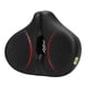 thumbnail image 3 of Asiento de bicicleta Sillín de ciclismo Ancho Impermeable Punta corta Ajuste universal PU Bicicleta estática Asiento de bicicleta cómodo Cojín Sillín Negro Rojo, 3 of 5