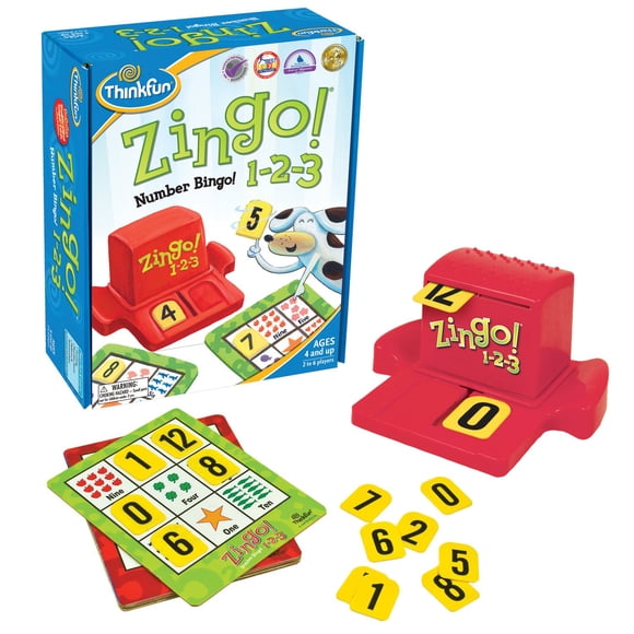 Juego de bingo ThinkFun Zingo 1-2-3 Number para niños mayores de 4 años