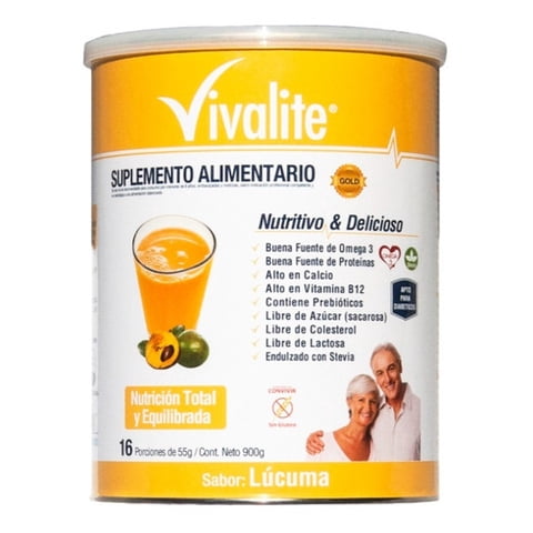 Vivalite - Gold Suplemento Canister 900G Polvo Lúcuma