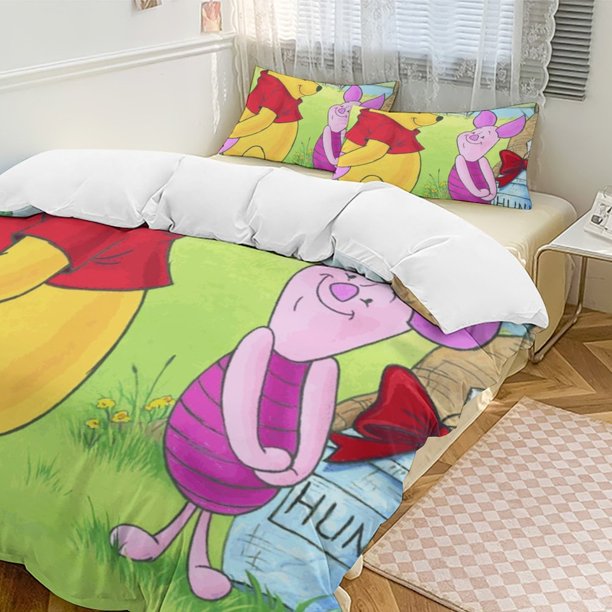Winnie The Pooh 3-Piece Twin Bed Set - Includes 1 Single Comforter And 2 Pillowcases Bedding - Fade Resistant Microfiber - Winnie The Pooh