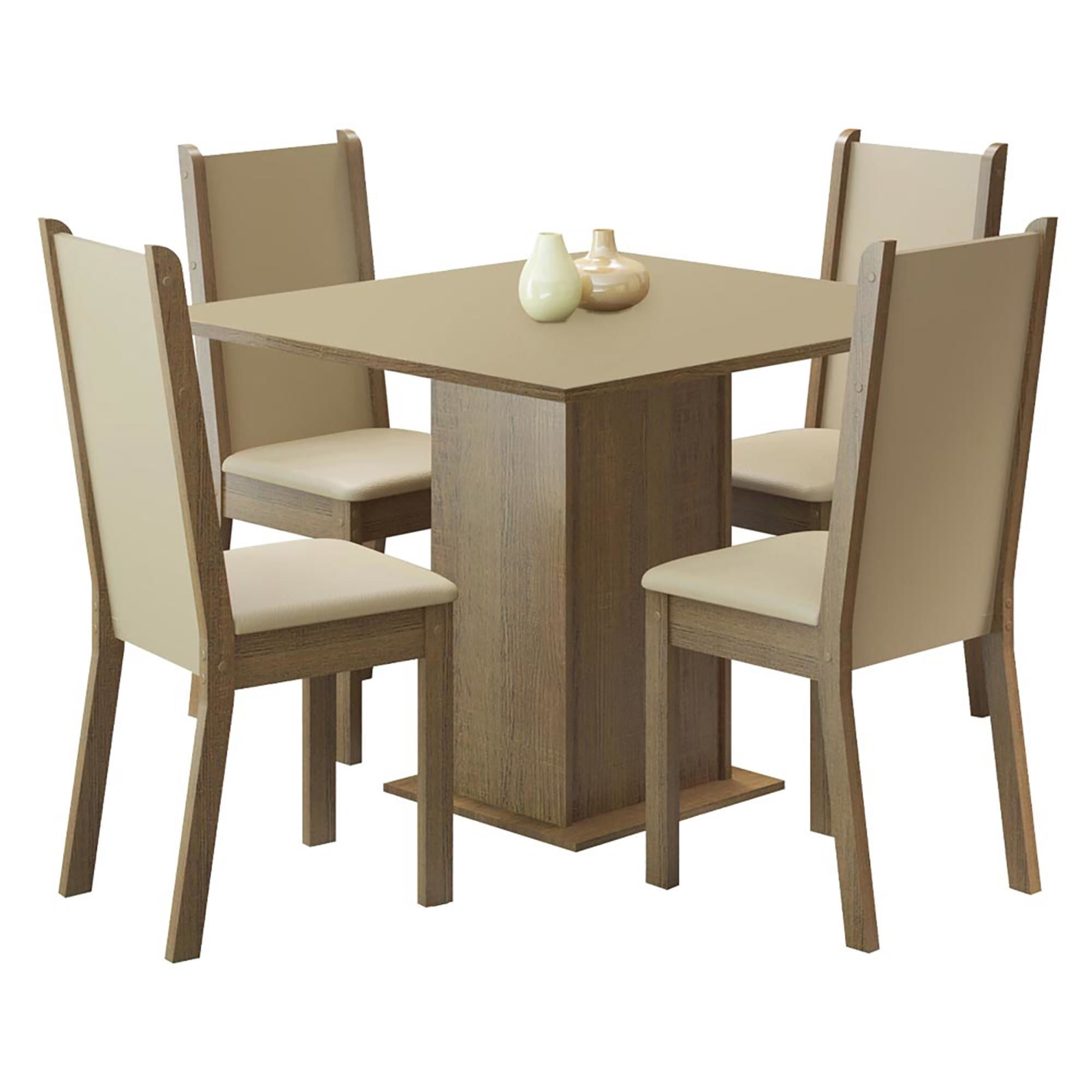 Vekka Home - Juego Comedor Lilo Leone 4 Sillas Café