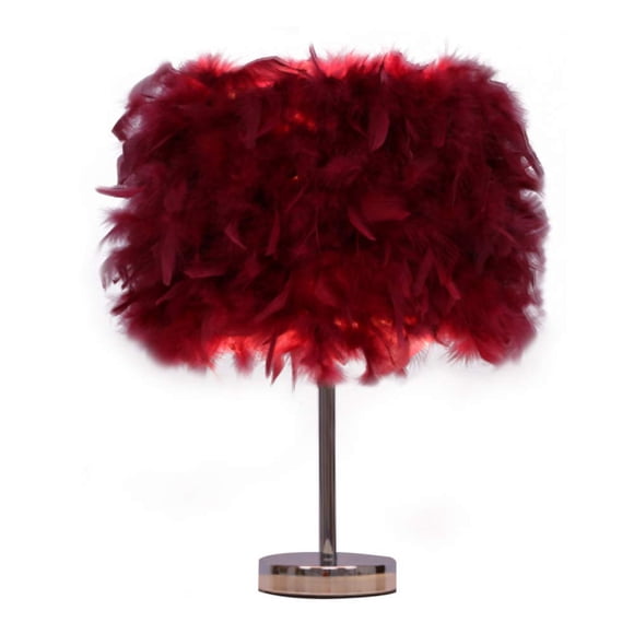 Lámpara de Mesa Etiger Feather Rojo Vino 31-35 cm