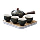 thumbnail image 4 of Tetera De Cerámica Con Asa Lateral Para Tetera De Viaje Azul Oscuro Con Tazas, 4 of 5