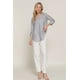 thumbnail image 5 of Camisa Tejida a Rayas con Cuello Redondo y Abertura Larga, 5 of 5