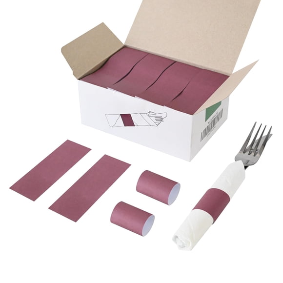 Bandas autoadhesivas para servilletas NATURALABEL 2000 unidades color burdeos