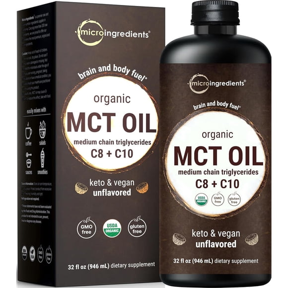 Aceite MCT Micro Ingredients Orgánico C8 C10 946ml Keto