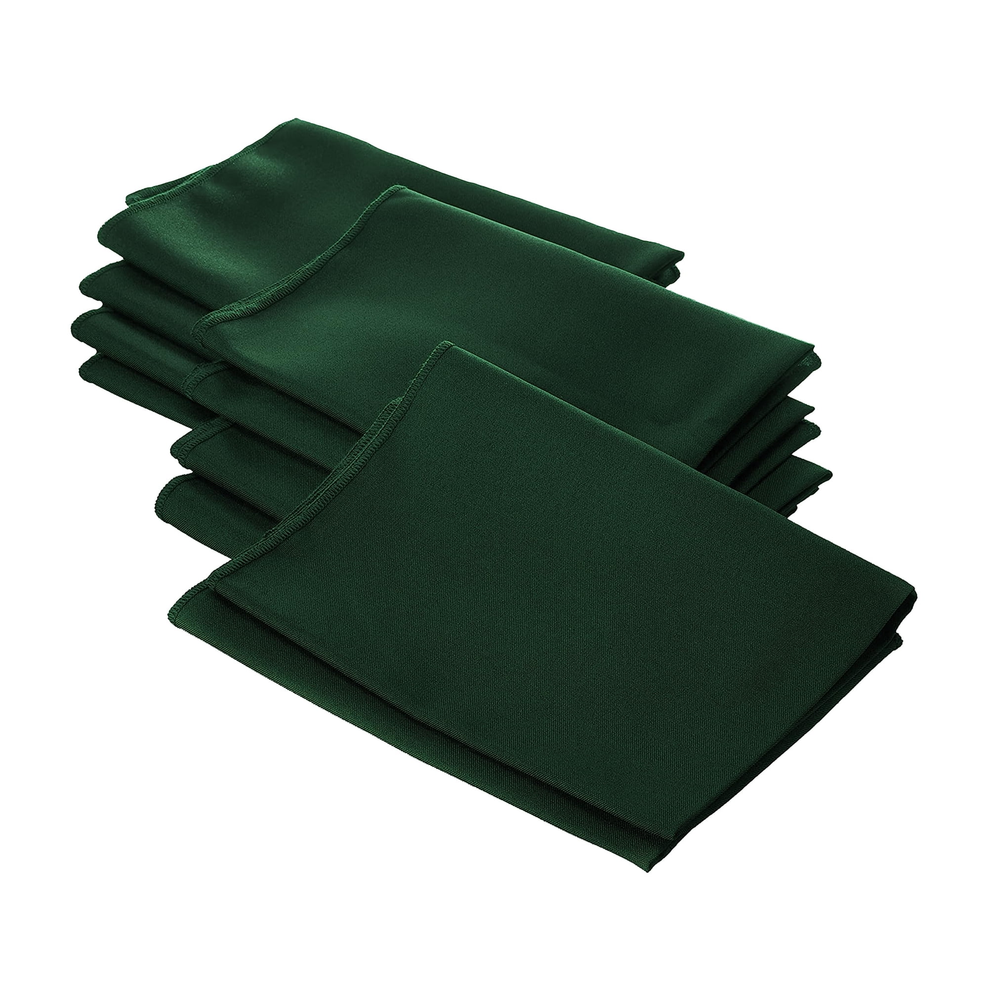 Servilletas De Tela La Linen Polipopelina, 45 X 45 Cm, Color Verde Hunter, 10 Unidades