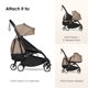thumbnail image 4 of Bolsa de cochecito Stokke Babyzen YOYO Taupe con base de rueda y ganchos, 4 of 6