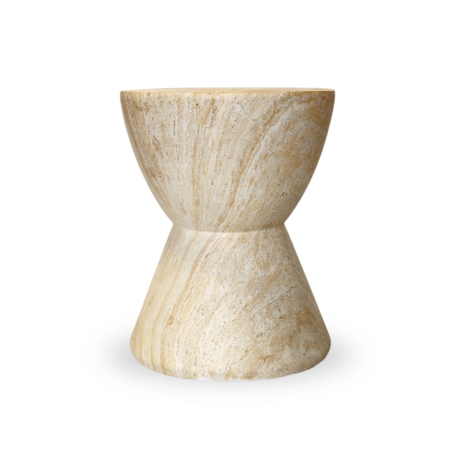 Santu Home & Deco - Mesa Centro Lateral Estilo Piedra Cáliz Escultural Deco