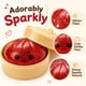 thumbnail image 3 of Pelota antiestrés Squishies Crossunx dumpling rojo con brillantina y vaporera, 3 of 8