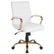 thumbnail image 1 of Silla de escritorio Flash Furniture Whitney con respaldo medio de cuero blanco/dorado, 1 of 9