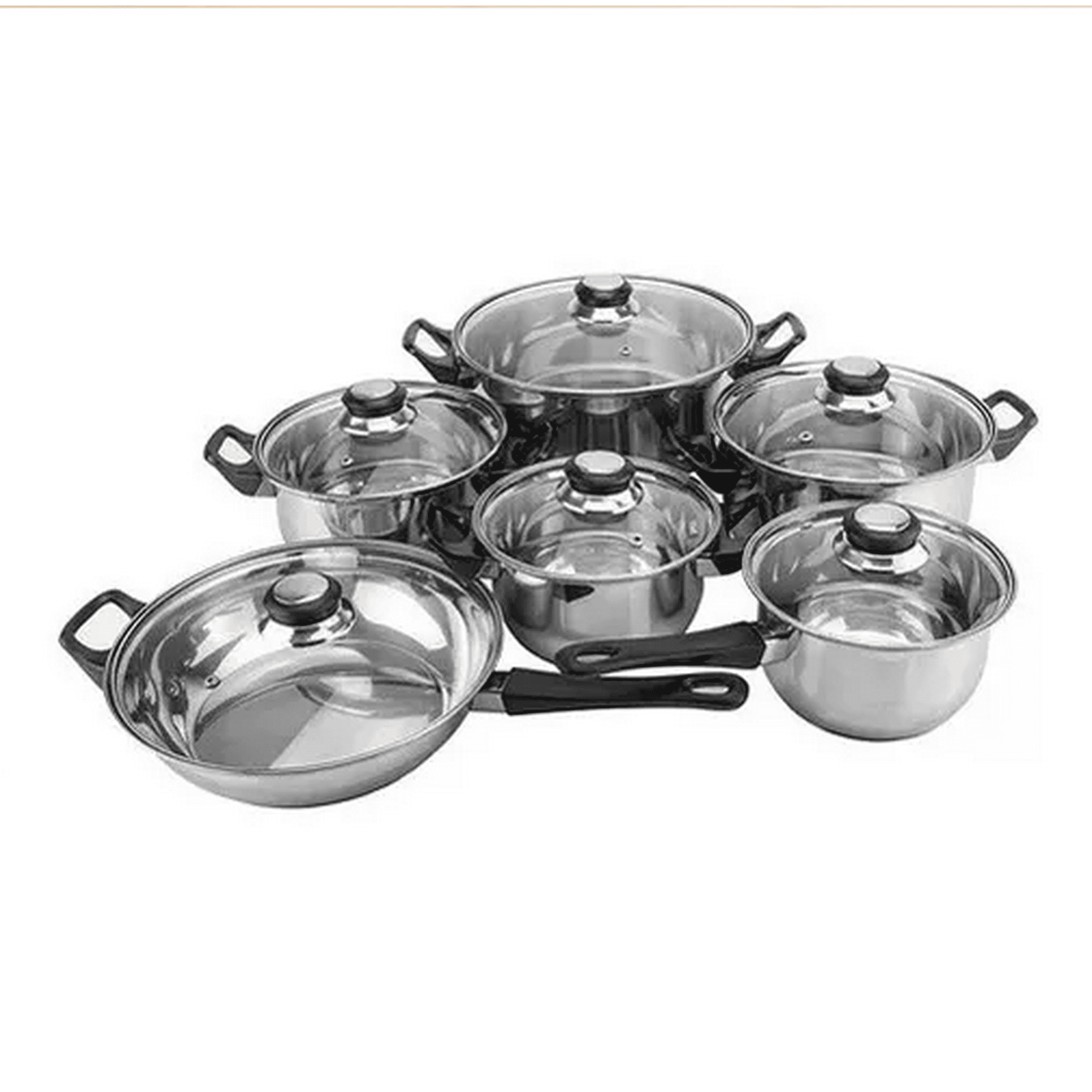 Genérico - Bateria De Cocina De 12 Piezas Magefesa Color Plateado