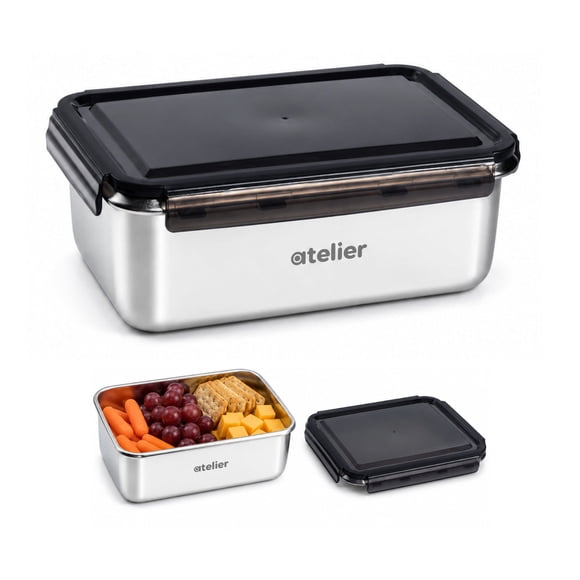 Tupper Acero Inoxidable Tapa Plastico 1350ml