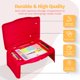 thumbnail image 2 of Mesa portátil plegable para regazo con compartimentos de almacenamiento, roja, 2 of 8