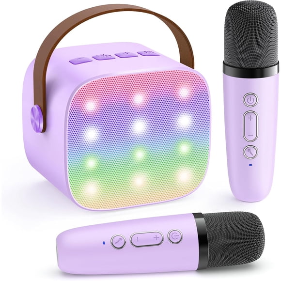 Maaquina De Karaoke Portaatil Mini Speaker 2w Con 2 Micraafonos