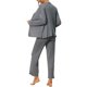 thumbnail image 3 of INSPIRE CHIC Conjunto de Pijama de 3 Piezas para Mujer, Cárdigan de Manga Larga de Rayón Suave, Camiseta y Pantalones para Dormir para Primavera, Otoño, Invierno XL Gris, 3 of 6