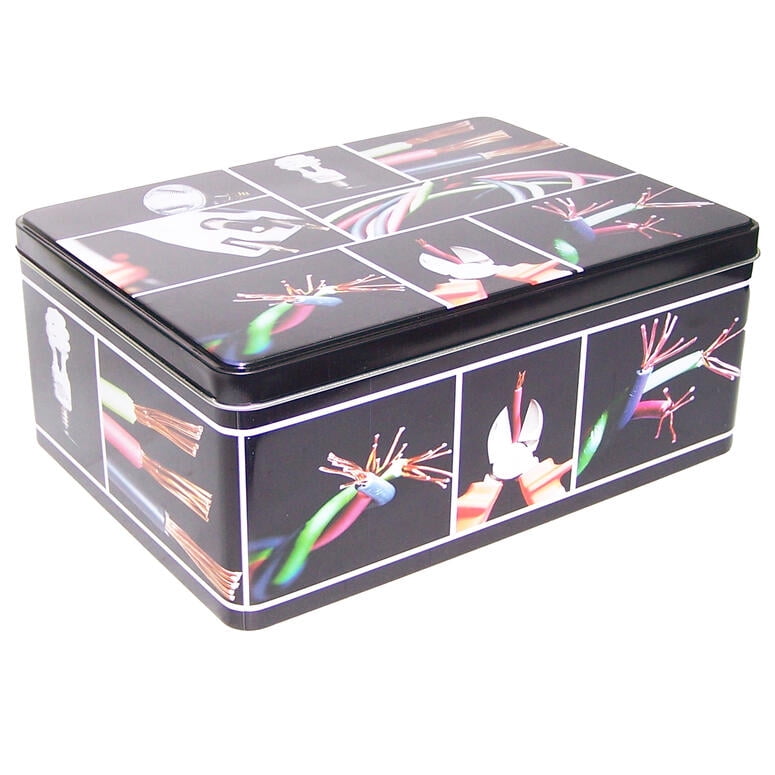 Vgo - Lata 23x17x9 Cm Rectangular Estampado Herramientas