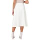 thumbnail image 3 of Faldas de Ante Sintético para Mujer INSPIRE CHIC Cintura Alta Elástica Falda Midi Línea A Conjuntos de Trabajo Otoño Invierno M Blanco, 3 of 6