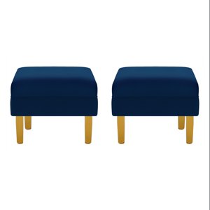 Bodevir - Set Pouf Sky 1C Felpa 01 Azul Marino