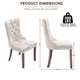 thumbnail image 3 of Sillas de comedor Kiztir de terciopelo, 6 unidades, tapizadas, color beige, 3 of 9