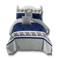 Alonso - Cubrecama 9 Piezas 2 Plazas Quilt Mas Sabanas Mas Cortina De Tela