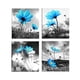 thumbnail image 4 of Cuadro De Lienzo Sin Marco De 4 Paneles Para Decoración Del Hogar De Pared Flor Azul, 4 of 5