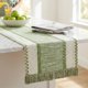 thumbnail image 3 of Camino de Mesa REGALWOVEN para Decoración de Cocina Decoraciones de Cumpleaños Camino de Cocina Largo con Borla para Decoración de Mesa de Comedor Verde 11.8x63 pulgadas, 3 of 6