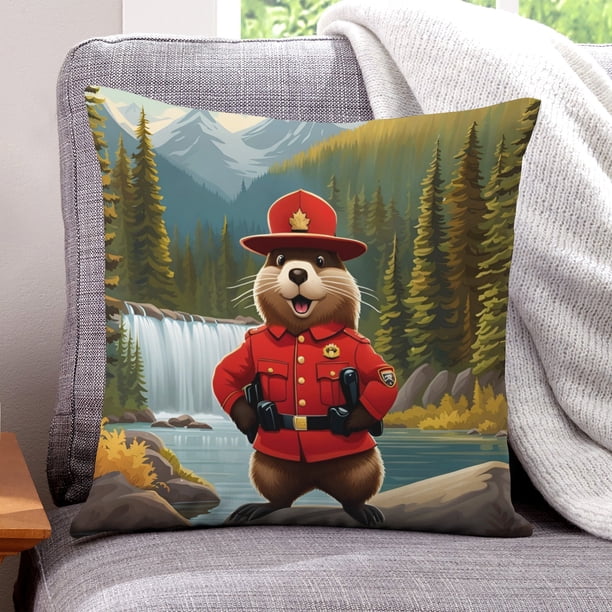 Castor Fundas de almohada de terciopelo con tema, regalos de funda de almohada, decoración para el hogar, cojín de lanzar, regalo de cumpleaños para fans y parejas.40*40cm.