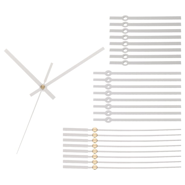 Manecillas de Reloj Uxcell, 8 Juegos de Kits de Manecillas de Reloj Mecanismo de Movimiento de Reloj de Aluminio DIY Kit de Piezas de Manecillas de Reloj de Pared, Blanco, A07