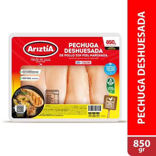 Pollo Pechuga Deshuesada Envasada. 850 g Ariztia