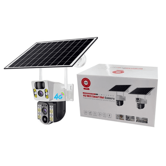Cámara De Seguridad Solar Smart Net V380 | Resolución Hd Negro