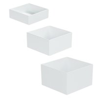 Magideal - 3 Cajas De Acrílico Blancas Para Exhibidores Con Base Hueca Y Elevadores Cúbicos. Cajas De Almacenamiento Para Colección De Pasteles Y Figuras De Acci 3 4 5 Pulgadas