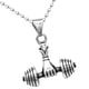 thumbnail image 1 of Hombres Deporte Gimnasio Fitness Levantamiento de pesas Collar Colgante Acero inoxidable Plata, 1 of 3