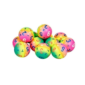 Genérico - Pack 12X Mini Pelota Anti Stress - Números