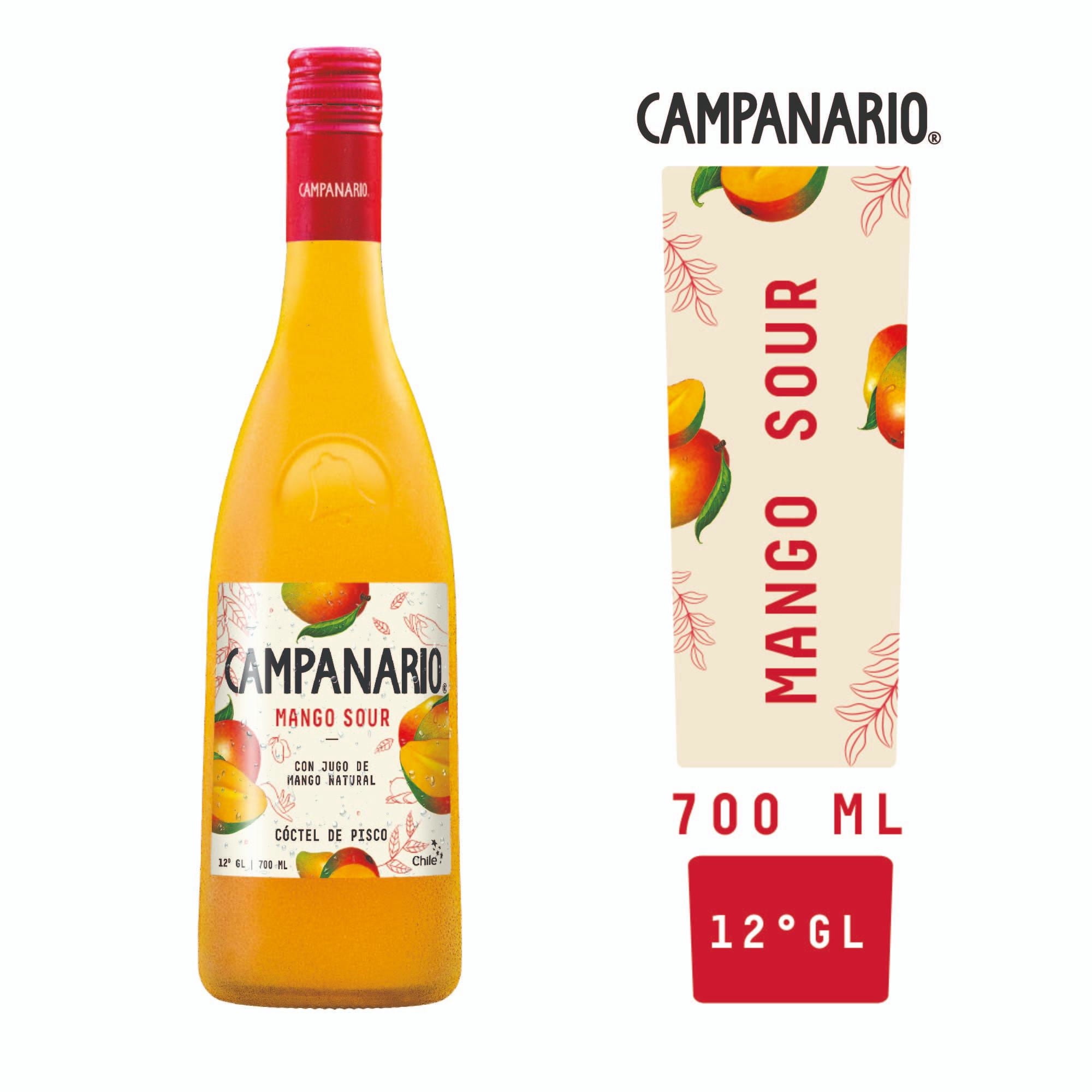 Cóctel Pisco Sour Mango 12° Botella 700 ml Campanario