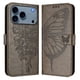 thumbnail image 1 of Funda cartera mariposa para iPhone 17 Pro con soporte y ranuras para tarjetas Gris, 1 of 5